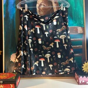 Mushroom Print Mini Skirt - Black XXL